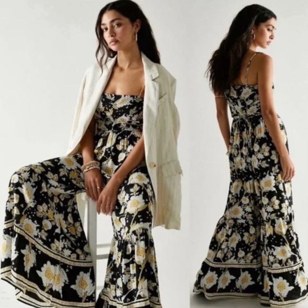 Floral Black and White Jumpsuit